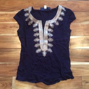 Never worn perfect condition navy blue dressy top!